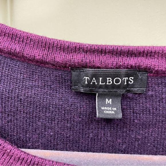 TALBOTS STRIPES OF PURPLE BLOUSE SWEATER - Picture 3 of 3